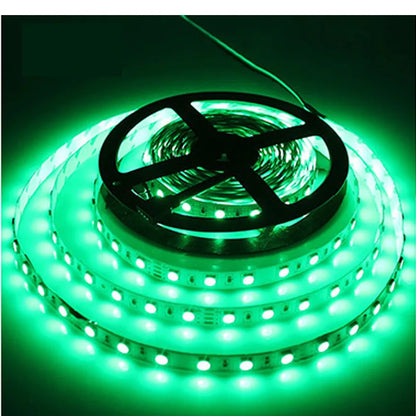 LED svetlobni trak 12V – fleksibilen RGB trak z daljincem in adapterjem | Vodoodporen barvni trak za dekoracijo doma (1–5 m)