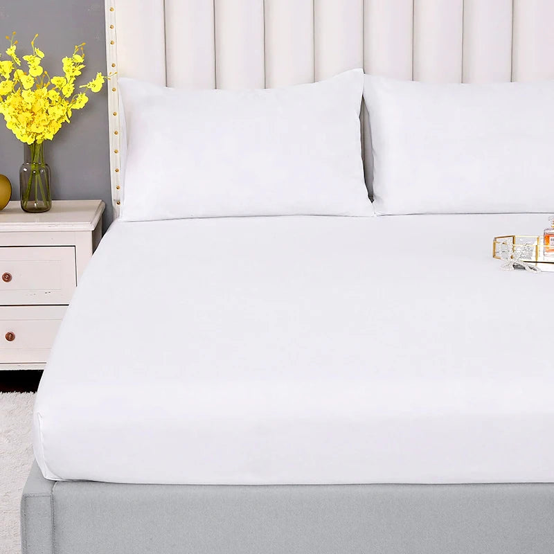 Zaščitna enkratna prevleka za posteljo iz netkanega blaga – z elastičnim robom, proti drsenju, prašno odporna, primerna za potovanja in hotele (enojna/dvojna)