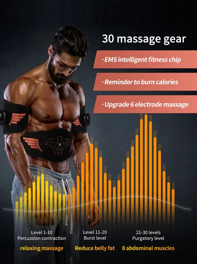 EMS stimulator mišic – trener trebuha, rok in nog za vadbo, izgubo teže in oblikovanje telesa doma