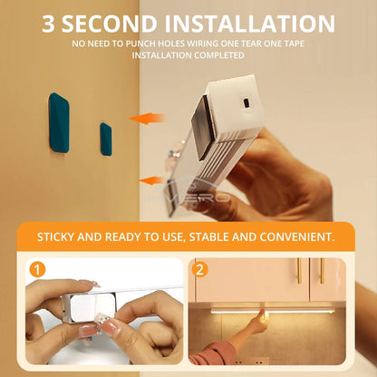 Polnilna LED svetilka z gibanjem – nočna svetloba z indukcijo, prenosna, brezžična, magnetna za omare, kuhinjo, posteljo ali sobo