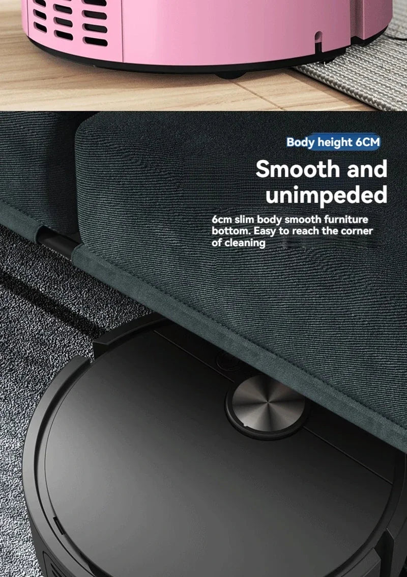 Pametni 3-v-1 robotski sesalnik in čistilec – sesanje, pometanje in mokro čiščenje z močjo 4000 Pa