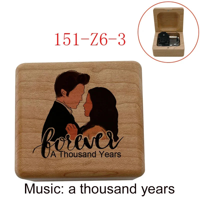 Ročno izdelana lesena glasbena škatlica “A Thousand Years” – omejena izdaja, popolno idealno darilo za ljubljeno osebo