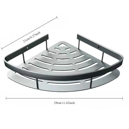 Nova stenska polica za kopalnico – 2-v-1 organizator za šampone, kozmetiko in dodatke, brez vrtanja