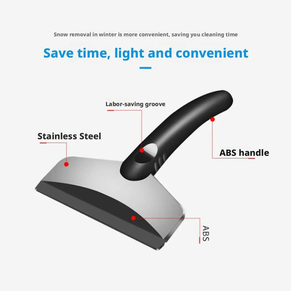Večnamenska avtomobilska lopatka za sneg in led – nerjaveče jeklo, gumiran ročaj, zimskega čiščenja vetrobranskega stekla in karoserije