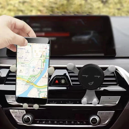 Gravity avto nosilec za telefon – stojalo za zračni prezračevalnik z nasmeškom, univerzalno za iPhone, Samsung, Xiaomi