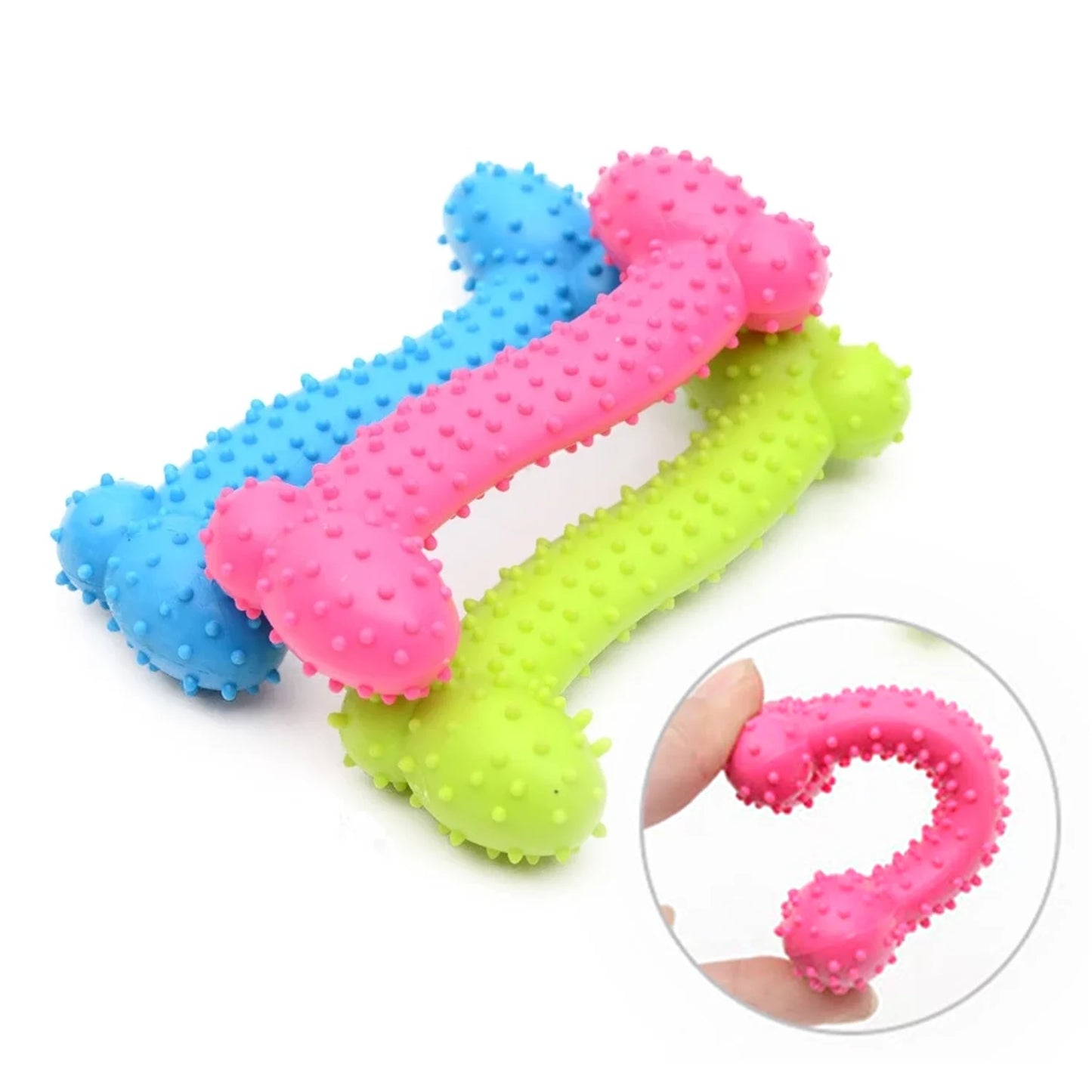 Gumijasta Igračka za Pse – Žvečljiva Kostička za Čiščenje Zob, Trening in Interaktivno Igro