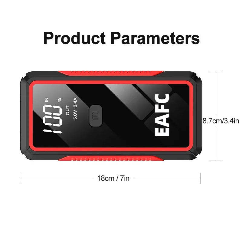 Prenosni avtomobilski starter EAFC 2000A – 20000mAh power bank in booster 12V, univerzalen za bencin in dizel