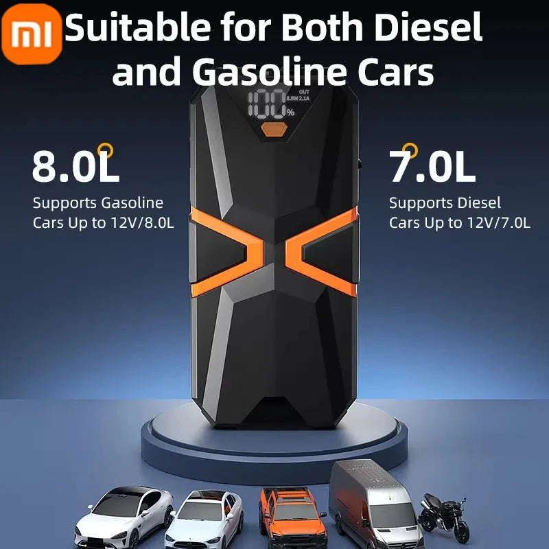Xiaomi 10000mAh prenosni avtomobilski starter – power bank in emergency booster 12V, univerzalen za bencin in dizel