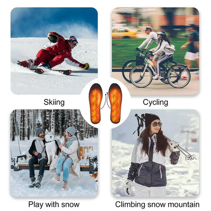 USB grelni vložki za čevlje – električni grelnik stopal, ogrevani vložki za noge, zimski športni vložki z nastavljivo toploto