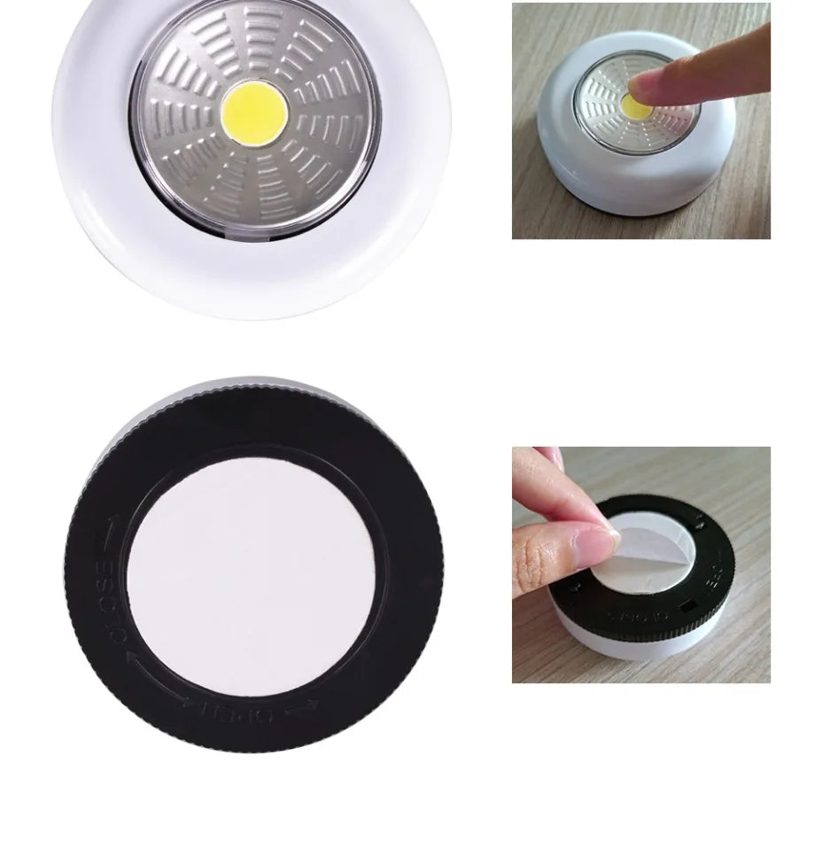 COB LED svetilka pod omaro – brezžična nočna svetilka z lepilnim trakom za kuhinjo, spalnico, omare in predale