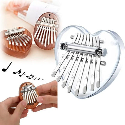 Romantični dar – 8-tipkasta Kalimba v 10 različnih stilih, prenosni prstni klavir za začetnike, Glasbeni obesek in popolno darilo