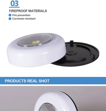 COB LED svetilka pod omaro – brezžična nočna svetilka z lepilnim trakom za kuhinjo, spalnico, omare in predale