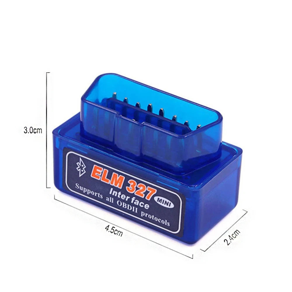 Mini ELM327 V2.1 Bluetooth OBD2 diagnostični skener – 16-pin avtomobilski vmesnik za branje napak in podatkov motorja
