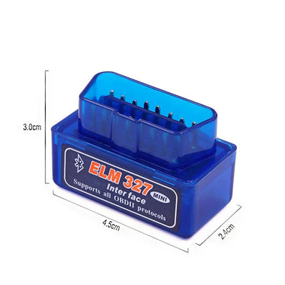 Mini ELM327 V2.1 Bluetooth OBD2 diagnostični skener – 16-pin avtomobilski vmesnik za branje napak in podatkov motorja