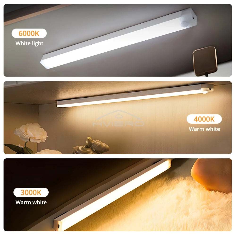 Polnilna LED svetilka z gibanjem – nočna svetloba z indukcijo, prenosna, brezžična, magnetna za omare, kuhinjo, posteljo ali sobo