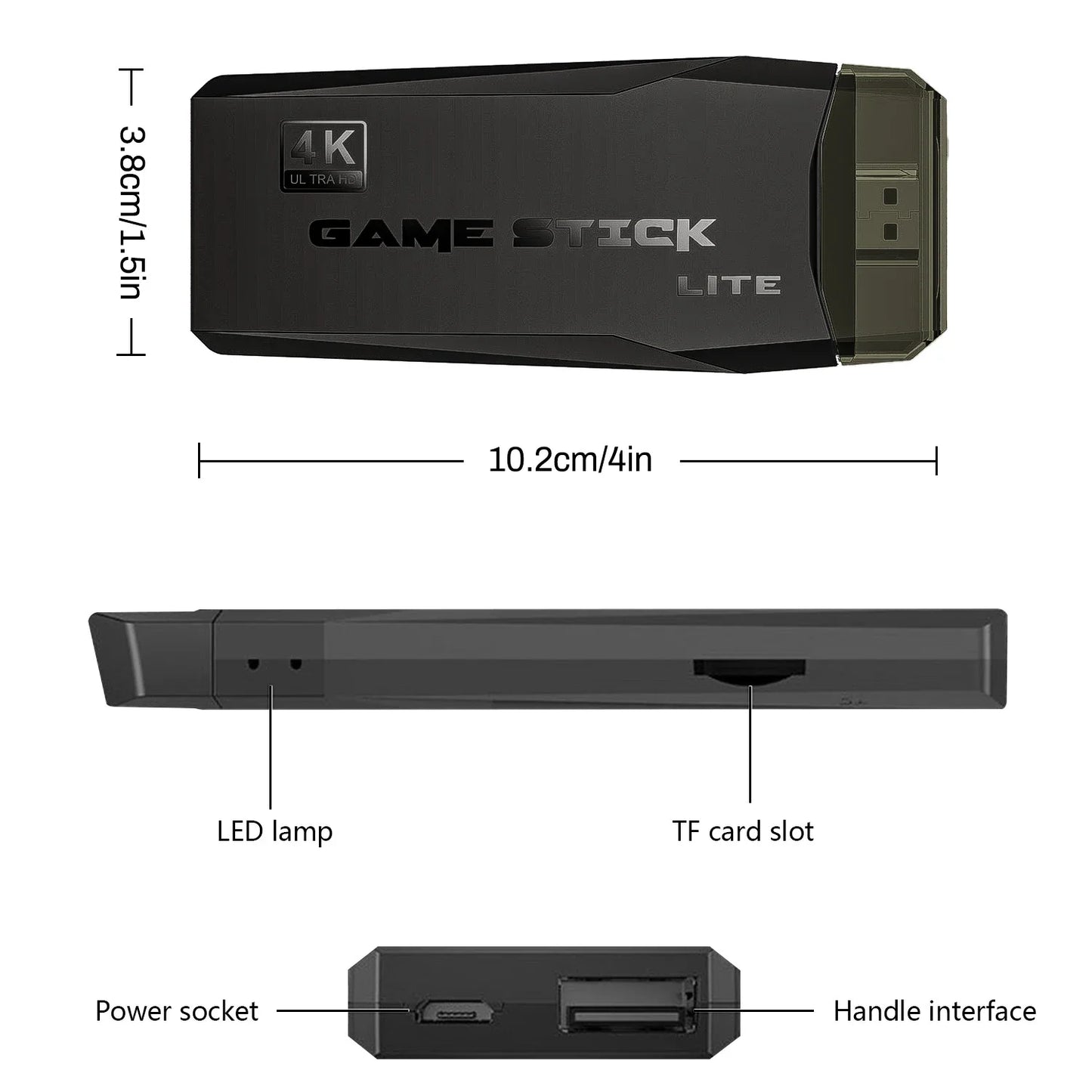 Retro 4K Igralna Konzola z 2 brezžičnima kontrolerjema – 64GB, 15.000+ iger | Popolno darilo