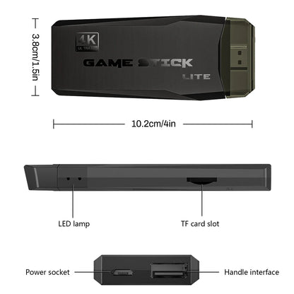 Retro 4K Igralna Konzola z 2 brezžičnima kontrolerjema – 64GB, 15.000+ iger | Popolno darilo