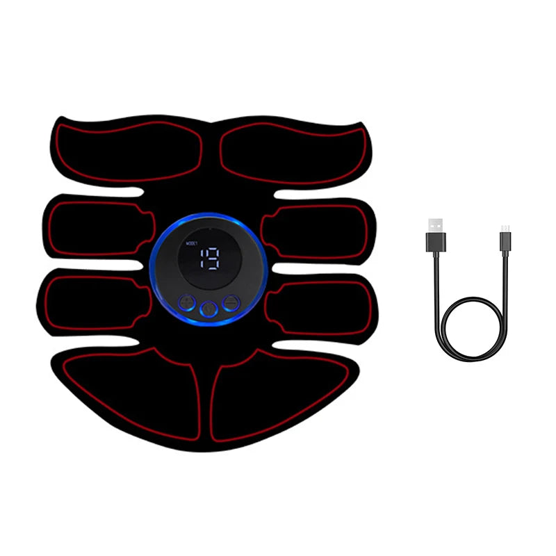 EMS stimulator mišic – USB polnljiv za trebušne mišice (6-pack/8-pack) in boke/ zadnjico, pulzna masaža za toniranje in kurjenje maščob