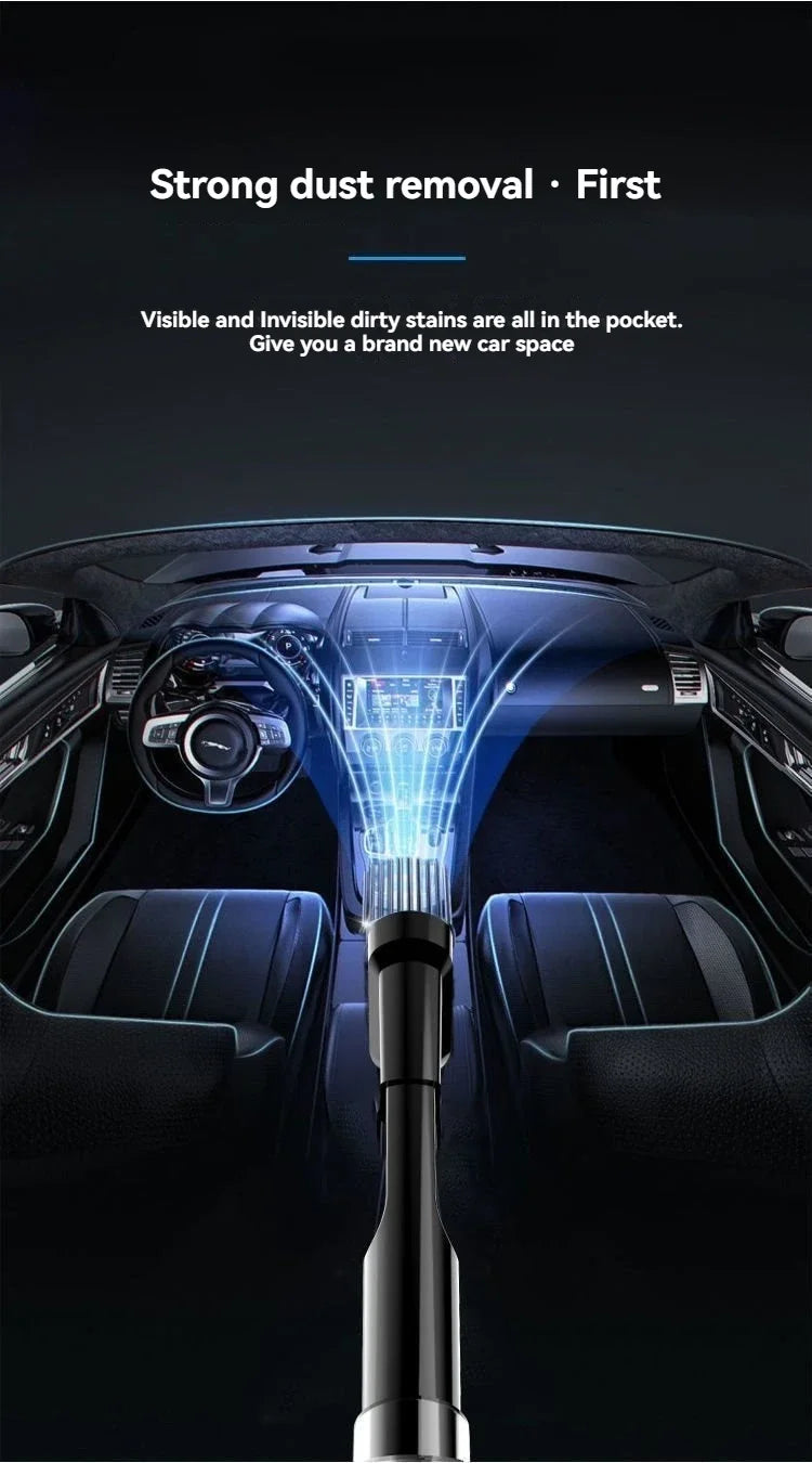 Prenosni brezžični sesalnik 12000Pa za avto in dom | Kompakten mini ročni sesalnik s HEPA filtrom