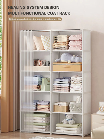 5/6-slojna Prahu Odporna Preprosta Plastična Omara za Spalnico in Sobo – Večnivojska Omara za Oblačila, Odeje, Igrače in Knjige