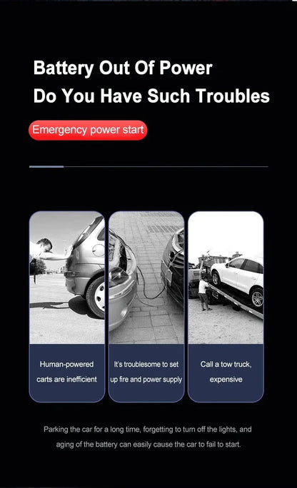 Prenosni avtomobilski starter EAFC 2000A – 20000mAh power bank in booster 12V, univerzalen za bencin in dizel