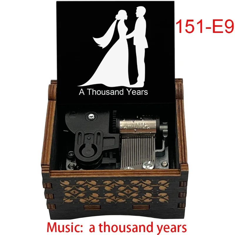 Ročno izdelana lesena glasbena škatlica “A Thousand Years” – omejena izdaja, popolno idealno darilo za ljubljeno osebo