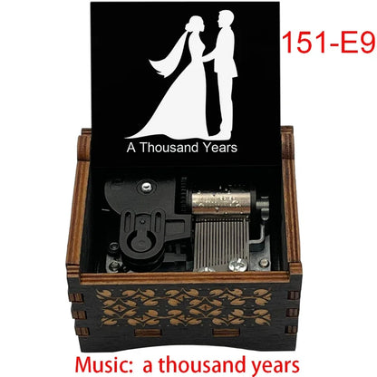 Ročno izdelana lesena glasbena škatlica “A Thousand Years” – omejena izdaja, popolno idealno darilo za ljubljeno osebo