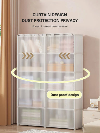 5/6-slojna Prahu Odporna Preprosta Plastična Omara za Spalnico in Sobo – Večnivojska Omara za Oblačila, Odeje, Igrače in Knjige