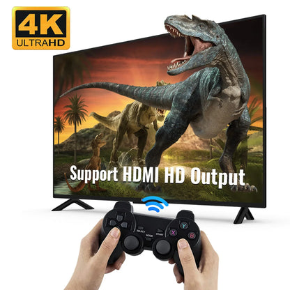 Retro 4K Igralna Konzola z 2 brezžičnima kontrolerjema – 64GB, 15.000+ iger | Popolno darilo