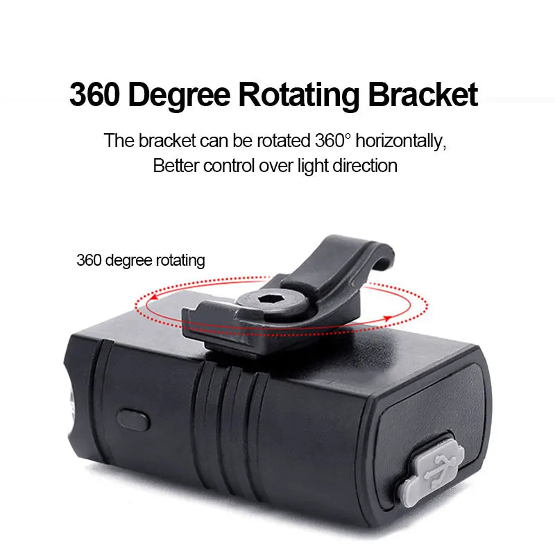T6 LED prednja in zadnja kolesarska luč – USB polnilna, 1000LM, za gorska, cestna kolesa in skuterje