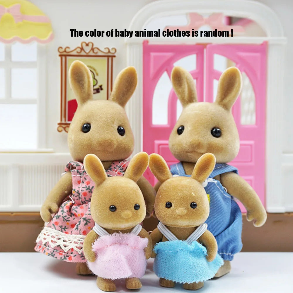 Zajček lutka 1/12 – mikro lutkovna hiška, jelenček, ovčka, slon, veverica – kuhinjski set, mini pohištvo