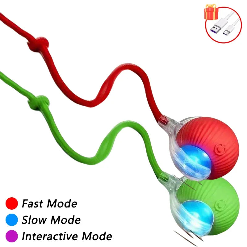Električna Mačja Žogica – Samodejno Valjanje z Interaktivnim Ptičkom, Pametna in Polnilna