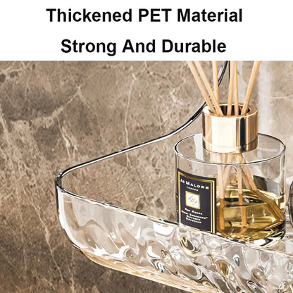 Akrilna stenska polica za kopalnico – organizator brez vrtanja za šampone, kozmetiko in dodatke