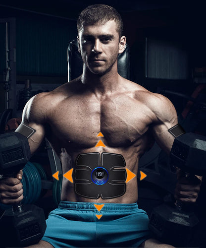 EMS stimulator mišic – USB polnljiv za trebušne mišice (6-pack/8-pack) in boke/ zadnjico, pulzna masaža za toniranje in kurjenje maščob