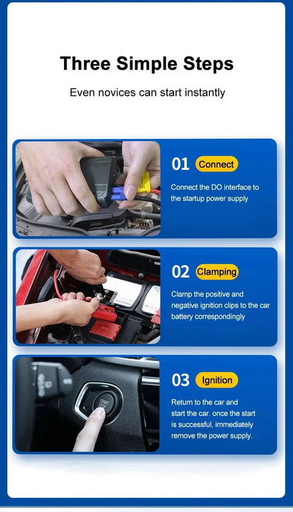 Prenosni avtomobilski starter EAFC 2000A – 20000mAh power bank in booster 12V, univerzalen za bencin in dizel