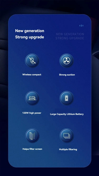 Prenosni brezžični sesalnik 12000Pa za avto in dom | Kompakten mini ročni sesalnik s HEPA filtrom