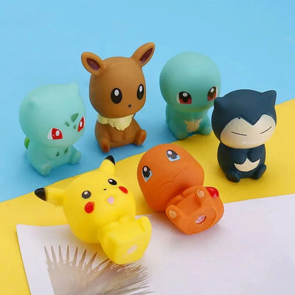 6-delni set Pokemon Pikachu figuric – igrača za kopanje in prhanje, vodne in antistres igrače za otroke