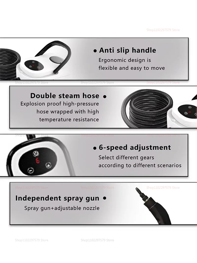 Visokotemperaturni parni čistilec 2500W – z zaslonom na dotik, za gospodinjstvo, klimatske naprave, kuhinjske nape, hitro segrevanje, avte