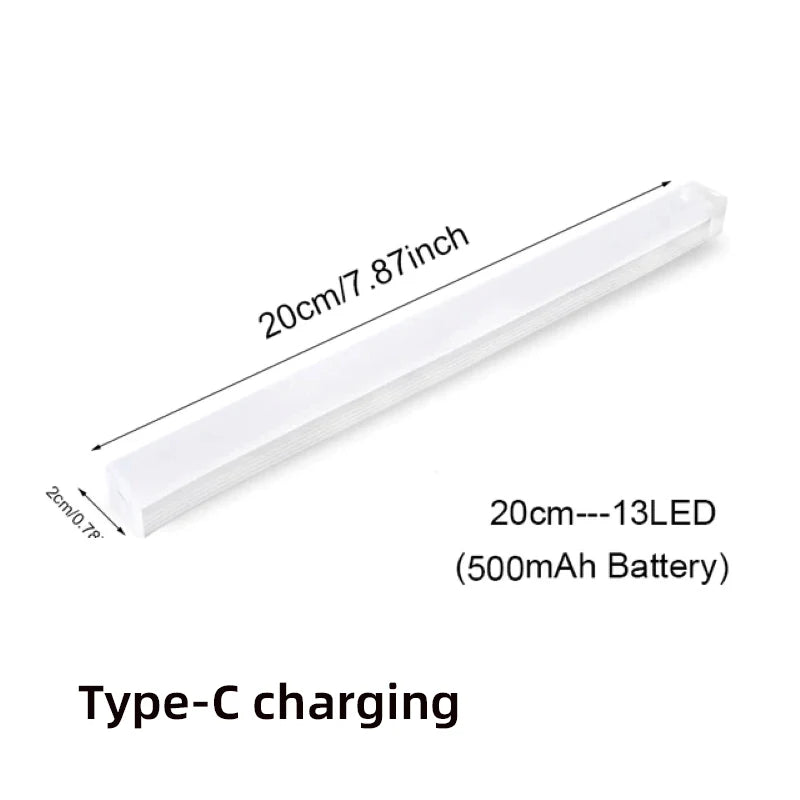 Brezžična LED nočna svetilka s senzorjem gibanja – USB Type-C, polnilna, za kuhinjske omare in pulti