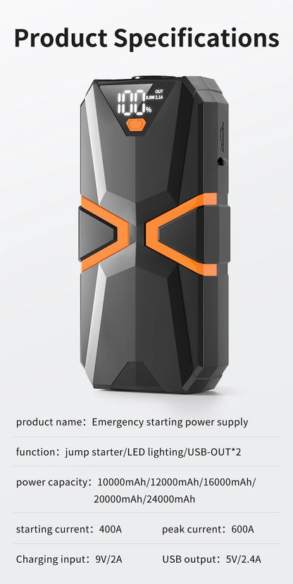 Xiaomi 10000mAh prenosni avtomobilski starter – power bank in emergency booster 12V, univerzalen za bencin in dizel