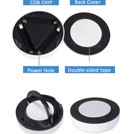 COB LED svetilka pod omaro – brezžična nočna svetilka z lepilnim trakom za kuhinjo, spalnico, omare in predale