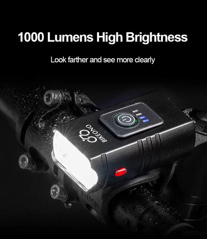 T6 LED prednja in zadnja kolesarska luč – USB polnilna, 1000LM, za gorska, cestna kolesa in skuterje