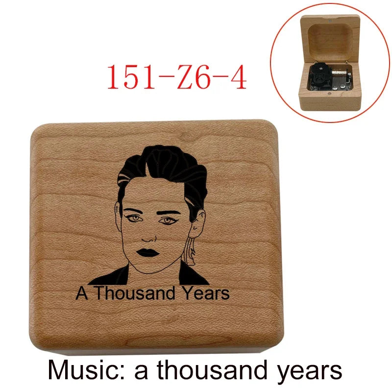 Ročno izdelana lesena glasbena škatlica “A Thousand Years” – omejena izdaja, popolno idealno darilo za ljubljeno osebo