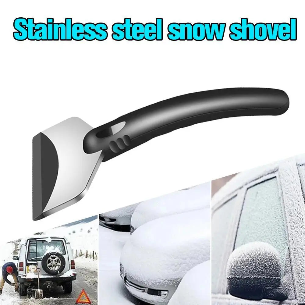 Večnamenska avtomobilska lopatka za sneg in led – nerjaveče jeklo, gumiran ročaj, zimskega čiščenja vetrobranskega stekla in karoserije