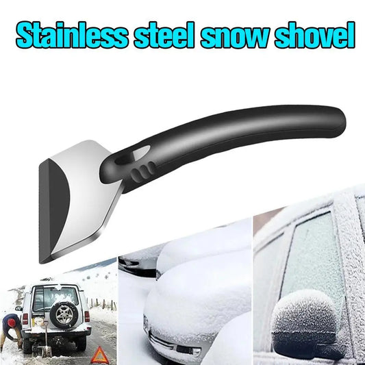 Večnamenska avtomobilska lopatka za sneg in led – nerjaveče jeklo, gumiran ročaj, zimskega čiščenja vetrobranskega stekla in karoserije