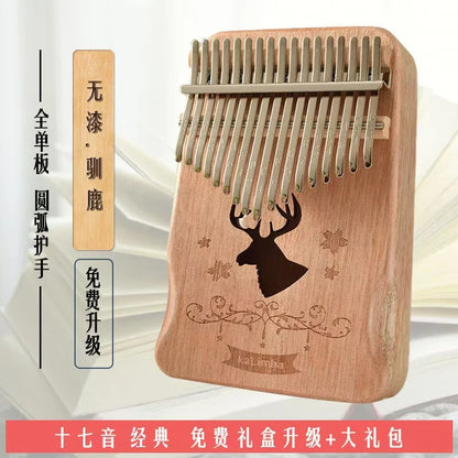 Ročno izdelana 17-tipkasta Kalimba – prstni klavir iz mahagonija, unikatna in omejena izdaja, popolno glasbeno darilo