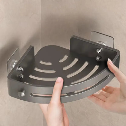 Nova stenska polica za kopalnico – 2-v-1 organizator za šampone, kozmetiko in dodatke, brez vrtanja