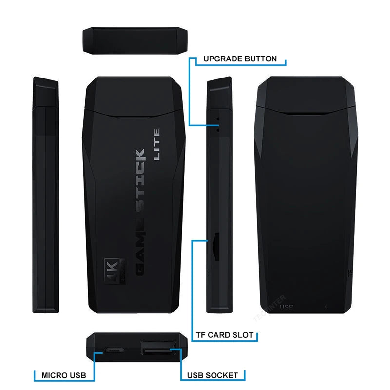 M8 4K Mini Igralna Konzola – 20.000 iger v eni konzoli z dvema brezžičnima kontrolerjema