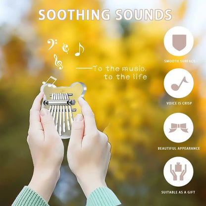Romantični dar – 8-tipkasta Kalimba v 10 različnih stilih, prenosni prstni klavir za začetnike, Glasbeni obesek in popolno darilo