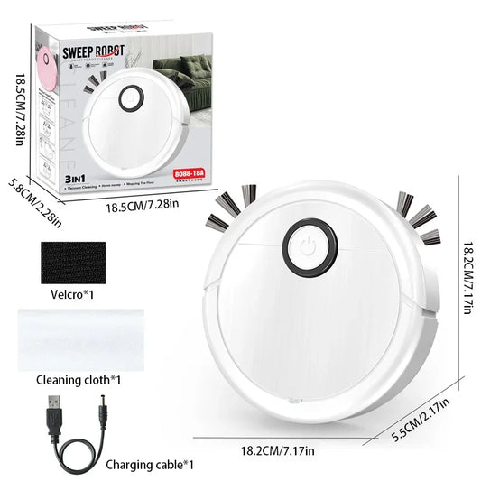 Beli pametni 3-v-1 robotski sesalnik – sesanje, pometanje in pomivanje z močjo 6000Pa